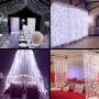 Twinkle Star 600 LED Window Curtain String Light Christmas Wedding Party Garden Bedroom Indoor Outdoor Wall Decoration, White