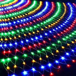 Twinkle Star 360 LEDs Christmas Net Lights, 12ft x 5ft 8 Modes Low Voltage Connectable Mesh Fairy String Lights for Xmas Trees, Bushes, Wedding, Outdoor Garden Decorations (Multicolor)