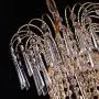 LITFAD Gold Crown Shaped Chandelier Luxurious Style Clear Crystal Pendant Light Modern LED Hanging Lights for Living Room Villa Dining Living Hotel - 16'' (40 cm) Wide