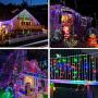 Gwxflytoys LED Icicle Lights Outdoor,400LED 32ft 8 Modes Christmas Lights with 75 Drops, Plug in Connectable Waterproof Christmas Icicle Lights for Holiday Wedding Christmas Decorations