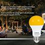 LOHAS Yellow LED Bug Light Bulb, Amber Yellow Bug Outdoor Porch Lights, A19 Dusk to Dawn Sensor Bug Light 40W Equivalent, E26 Security Auto On/Off LED Bulb, 500LM Yellow Bulbs for Bug Outdoor, 4Pack