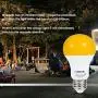 LOHAS Yellow LED Bug Light Bulb, Amber Yellow Bug Outdoor Porch Lights, A19 Dusk to Dawn Sensor Bug Light 40W Equivalent, E26 Security Auto On/Off LED Bulb, 500LM Yellow Bulbs for Bug Outdoor, 4Pack