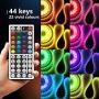 Jhome LED Strip Lights, 16.4ft RGB Changing 5050 LED Tape Lights with 44-Key IR Remote and Power Supply for Home Decoration, Living Room, Bedroom, Party