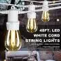 SUNTHIN 48ft White Outdoor String Light Kit with 1W Dimmable LED Bulbs for Outdoor Weddings Lights, Commercial Patio String Lights, Backyard Lights and Party Light