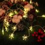 VIVAYO Snowflake String Lights Battery Operated, 40 LED 19.6FT Christmas Lights Fairy String Lights for Indoor Outdoor Lights for Bedroom Patio Wedding Party Christmas Home Decor (Warm White)