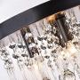 Maxax Crystal Chandelier Lighting,Modern Mini Chandelier 4 Lights Flush Mount Ceiling Light for Hallway, Kitchen, Dining Room, Kids Room,Antique Black Finish