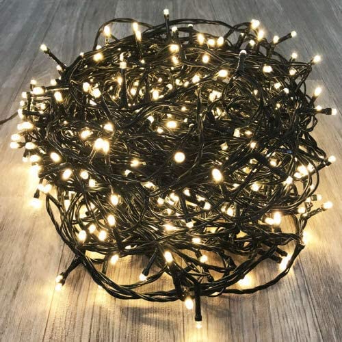 KAQ- 82FT 200LED Ultra-Bright Christmas String Lights Indoor/Outdoor (Extendable), Waterproof 8 Modes Green Wire Fairy Starry String Lights Plug in for Xmas Tree Garden Patio Wall Decor (Warm White)