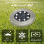 N-HEART 4 Pack Solar Ground Lights 8 LED In-Ground Outdoor Disk Lights,Auto Smart Sensor On/Off Waterproof,Energy Saving Lighting,for Landscape Pathway,Patio,Garden,Yard,Walkway,Lawn,Cool White