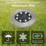 N-HEART 4 Pack Solar Ground Lights 8 LED In-Ground Outdoor Disk Lights,Auto Smart Sensor On/Off Waterproof,Energy Saving Lighting,for Landscape Pathway,Patio,Garden,Yard,Walkway,Lawn,Cool White