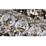 SILJOY Modern Contemporary Crystal Rectangular Chandelier Flush Mount Ceiling Lighting Fixture for Living Room, Height 14''x Length 36''x Width 24''