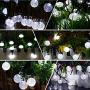 Solar String Lights Outdoor , 50LED Globe Fairy Waterproof Lights , 8 Mode 7M/24Ft Indoor/Outdoor Solar String Lights for Garden, Patio Yard, Home ,Christmas ,Parties ,Wedding (White)