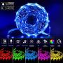 LED Strip Lights Bluetooth, 50FT Music Sync RGB Light Strips, SMD5050 Color Changing Strip Lights with Remote and 24V Power Adapter, LED Lights for Bedroom, Room and Home Decoration (1X50ft)