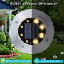 12 Pack Solar Ground Lights, LED Disk Lights Outdoor Waterproof Warm White Inground Landscape Lights for Patios Lawns Deck Gardens Pathways