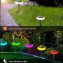 Solar Path Lights Outdoor,7 Color Solar Pathway Lights Outdoor Powered Lights Landscape Lighting Weatherproof Auto On/Off for Garden Lawn Patio Yard Walkway Sidewalk Driveway (Pack 4)