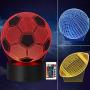 EEEKit 3 Patterns 3D LED Night Light, 3D Optical Illusion Bedside Lamp, Remote & Touch Control 16 Colors for Christmas New Year Birthday Gifts, Child Room Home Decor（ Basketball+ Soccer+ Football）