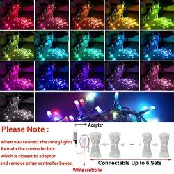 Oycbuzo Color Changing Christmas Lights, Plug in Powered Multicolor 100 LED String Lights with Remote Control, Twinkle Firefly Lights for Bedroom Indoor Outdoor Party Wedding Tapestry