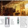 SUPERNIGHT LED Curtain Lights, Newest Window Curtain Twinkle Lights Warm White for Bedroom, Wedding, Parties, Christmas and Decorations (9.8 x 9.8 ft, 300LEDs, 8 Modes)