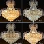 Cretifity Empire Crystal Chandelier, Luxury 8-Light Raindrop Pendant Chandelier with K9 Crystal Ball, E12 Socket, Golden Crystal Chandelier Lights for Dining Living Room Hallway Foyer (Dia 19.7'')