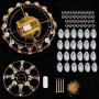 Luxury Crystal Indoor Chandeliers, Modern Gold Flush Mount Ceiling Light Pendant Lamp Fixture for Living Room, Dining Room and Bedroom
