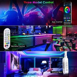 【Chasing Effect】 Bluetooth LED String Lights for Bedroom 32.8FT – DreamColor LED Fairy Lights Music Sync Remote and App Control with USB Powered – Timer on/Off – Memory Feature – Waterproof