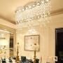 APBEAM Modern Crystal Raindrop Chandelier, Flush Mount Chandelier Crystal Ceiling Light for Dining Room Living Room W8''H40''
