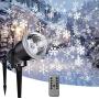 Christmas Snowflake Projector Lights Outdoor Garden Stake Light LED Snowflake Lights Waterproof Landscape Remote Snowflakes for Indoor Gardens Homes Wedding Lawn Patio Holiday Party Decor