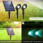 Solar Lights Outdoor, Solar Landscape spotlights 10 LED Solar Lights, 2-in-1 Waterproof Adjustable Solar Powered Wall Lights for Yard Garden Driveway Porch Walkway Pool Patio ( 2 Pack) (Multi-Color)