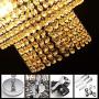 Luxurious K9 Crystal Chandelier with 3 Circle Octagon Shape Crystal Lighting Fixture Pendant Lighting for Dining Room Bathroom Bedroom Living Room 3 E26 LED Bulbs (Champagne Gold)