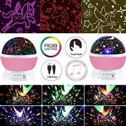 Night Light for Kids,Unicorn Gifts for Girls,Star Projector Gifts for Teenage Girls with Music 2 in 1 Popular Cool Toys Christmas Xmas Birthday Gifts for Girls Age 2 3 4 5 6 7 8 9Year Olds Baby Girls