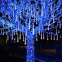 Blissun Falling Rain Lights, Meteor Shower Rain Drop Lights, 30cm 8 Tubes 288 LED Icicle Cascading Snow Falling Lights for Christmas Halloween Garden Trees Wedding Party Decorations (White)