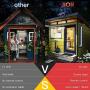 Jior Solar Pendant Lights IP65 Waterproof Lamp for Chicken Coops Patio Outdoor Shed Barn Gazebo with Remote Control Double Head (White)