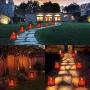 MAOKOT Solar Lights Outdoor, Stump On Fire Torch Lights, Dancing Flame Lantern Lights, Solar Powered Landscape Lights for Garden Patio Pathway Deck Yard Decor, 2 Pack