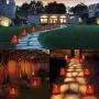 MAOKOT Solar Lights Outdoor, Stump On Fire Torch Lights, Dancing Flame Lantern Lights, Solar Powered Landscape Lights for Garden Patio Pathway Deck Yard Decor, 2 Pack