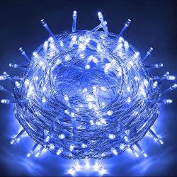 EMITEVER String Lights Indoor/Outdoor - Waterproof Ultrabright & Safe - 8 Modes Twinkle Lights 115FT 300LED, UL Plug in Christmas String Lights for Bedroom (Blue)