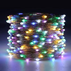 ER CHEN Multicolor Fairy Lights Plug in, 66ft 200 LED Starry String Lights Dimmable with Remote Control, Waterproof Copper Wire Decorative Lights for Bedroom, Patio, Garden, Yard, Party