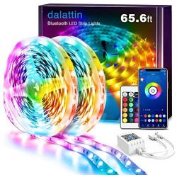 LED Lights for Bedroom Bluetooth 65.6ft,2 Rolls of 32.8ft,Dalattin Smart LED Strip Lights Sync to Music Color Changing Lights 5050 RGB with APP Control,Remote for Room,Kitchen,Party