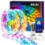 LED Lights for Bedroom Bluetooth 65.6ft,2 Rolls of 32.8ft,Dalattin Smart LED Strip Lights Sync to Music Color Changing Lights 5050 RGB with APP Control,Remote for Room,Kitchen,Party