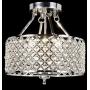 Top Lighting 4-Light Chrome Finish Round Metal Shade Crystal Chandelier Semi-Flush Mount Ceiling Fixture