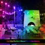 48FT Outdoor Color Patio Lights, RGB Cafe String Lights with 18 E26 S14 Shatterproof Edison Bulbs, Commercial Grade Dimmable String Lights for Patio Backyard Garden, 2 Remote Controllers