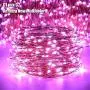 ErChen Dual-Color LED String Lights, 66 FT 200 LEDs Plug in Copper Wire Color Changing 8 Modes Dimmable Fairy Lights with Remote Timer for Indoor Outdoor Christmas (Blue/Warm White)