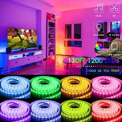 Led Strip Lights 130 Feet,DZFtech Color Changing Led Lights Strip App Control and Synchronization with Music, 1200 Lights 5050 Led Type, Led Lights for Bedroom, Room and Home Decoration