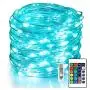 Aluan Fairy Lights 100 LED 33 FT Christmas Lights USB Plug in String Lights, 16 Colors Changing Silver Wire Firefly Lights with Remote Control for Indoor Party Halloween Christmas - 16 Vibrant Colors Aluan Fairy Lights 100 LED 33 FT Christmas Lights USB Plug in String Lights, 16 Colors Changing Silver Wire Firefly Lights with Remote Control for Indoor Party Halloween Christmas - 16 Vibrant Colors