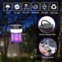 Mosquito Bug Zapper Outdoor, Aukfa Solar Mosquito Killer Lamp Insect Killer and Rechargeable Electric Fly Insect Trap with 3 Lighting Function Waterproof Portable Mosquito Trap for Indoor Camping