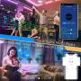 HitLights LED Strip Lights, Smart WiFi Music Sync 5050 RGB Strip Lights Kit Work with Alexa Google Home for Room TV Home Party(Remote + APP + Voice Activated)