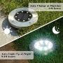 Solpex Solar Ground Lights 8 Pack, 8 LED Solar Powered Disk Lights Outdoor Waterproof Garden Landscape Lighting for Yard Deck Lawn Patio Pathway Walkway (White)
