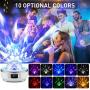 Star Projector Night Light Bluetooth Speaker 360 Degree Rotation Multicolor Changing Music Nursery Light Bedside Table Lamp with 6 Optional Films for Kids, Adults, Alarm Clock/TF Card/AUX Support