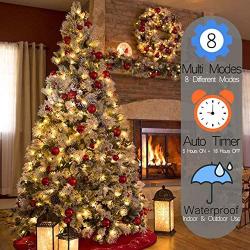 Christmas Lights - Battery Operated String Lights 18ft 50 LED Mini Lights 8 Modes Outdoor String Lights with Timer for Christmas Tree Wreath Party Home Indoor Outdoor Decor, Waterproof, Warm White