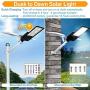 300W LED Solar Street Lights, Outdoor Dusk to Dawn Pole Light with Remote Control, Waterproof, Ideal for Parking Lot, Stadium, Yard, Garage and Garden (Cool White)