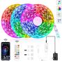Led Strip Lights Flexible Led Light Strips Color Changing Music Sync RGB Rope Light 39.42 Feet with Remote Led Lights for Bedroom Room Home Kitchen TV