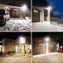 Onforu 50W LED Dusk to Dawn Security Lights, 5000LM Exterior Flood Lights, IP65 Waterproof Outdoor 3 Adjustable Heads Security Lights Fixture, 5000K Daylight White Floodlights for Garage, Patio, Yard